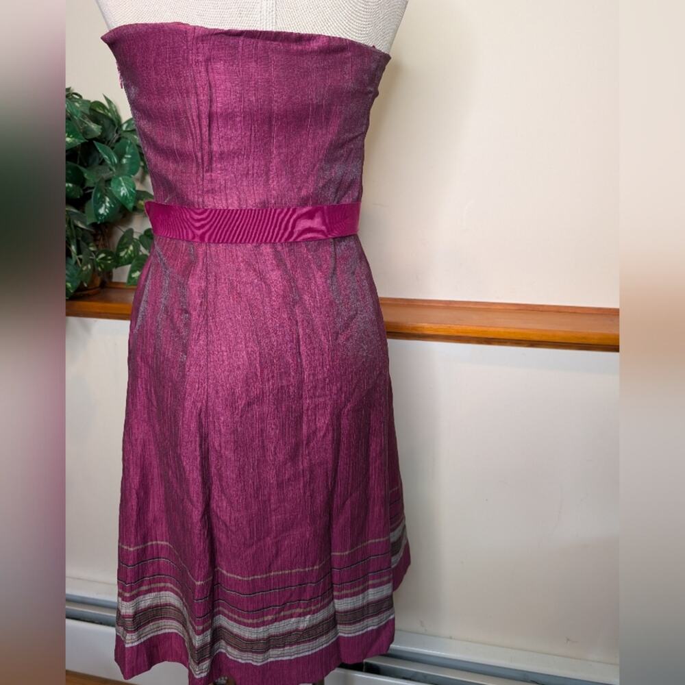 LOFT Strapless Linen Dress Raspberry Pink Size 8 - Picture 4 of 10